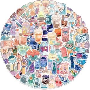 Colorful creative drinks Stickers pack of 20